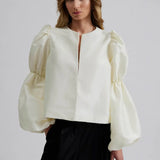 By Malina - Zoey pouf sleeve blouse, vanilla