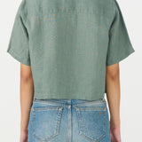 IVY-Karmey SS Linen Shirt - Dusty Steel Green