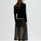 By Malene Birger - Esta silk organza skirt, sort