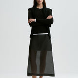 By Malene Birger - Esta silk organza skirt, sort
