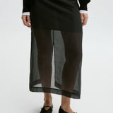 By Malene Birger - Esta silk organza skirt, sort