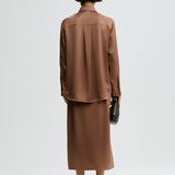 By Malene Birger - Pacia satin maxi skirt, Latte Brown