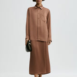 By Malene Birger - Pacia satin maxi skirt, Latte Brown
