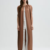 By Malene Birger - Dallie satin maxi cape, Latte Brown