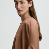 By Malene Birger - Dallie satin maxi cape, Latte Brown