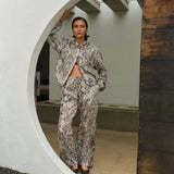 Dante6 - Ido snake printed wide-leg pants