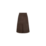 DEPECHE - Naomi midi suede skirt, brun