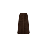 DEPECHE - Evelyn ruskindsnederdel, brun