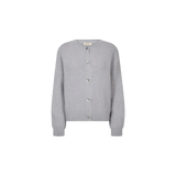 Depeche - Sarah alpaca strik cardigan, Light Grey Melange