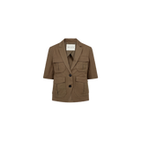 IVY - Katee Short Sleeve Uniform Blazer, Coffee Bean