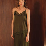 Dante6 - Dawna bold satin lace camisole, Olive green