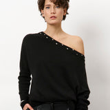 Dante6 - Mayu off-shoulder sweater, sort