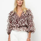 Dante6 - Zaliyah boho chiffon printed top