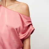 Dante6 - Epic oﬀ-shoulder satin maxi dress