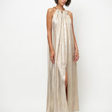 Dante6 - Heavenly Metallic chain halter maxi dress