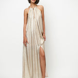 Dante6 - Heavenly Metallic chain halter maxi dress