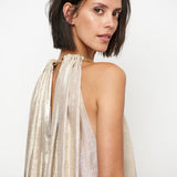 Dante6 - Heavenly Metallic chain halter maxi dress