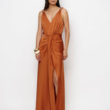 Dante6 - Marcia satin maxi dress, Orange