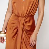Dante6 - Marcia satin maxi dress, Orange