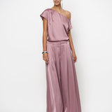 Dante6 - Roam draperet satin cropped top, Mauve