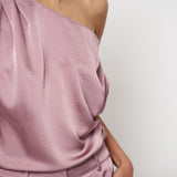 Dante6 - Roam draperet satin cropped top, Mauve