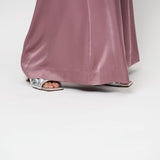 Dante6 - Onique wide long leg satin trousers, Mauve