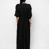 Dante6 - Anzur embellished volant maxi dress, sort