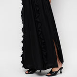 Dante6 - Anzur embellished volant maxi dress, sort