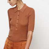Dante6 - Fayza metallic knit polo