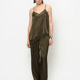 Dante6 - Dawna bold satin lace camisole, Olive green