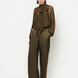 Dante6 - Sonia boho sleeve detail blouse, Olive green