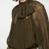 Dante6 - Sonia boho sleeve detail blouse, Olive green