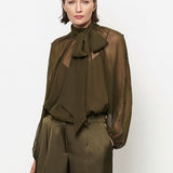 Dante6 - Sonia boho sleeve detail blouse, Olive green