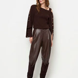 Dante6 - Tysio sweater med knappedetalje, brun