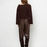 Dante6 - Tysio sweater med knappedetalje, brun