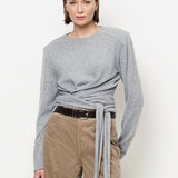 Dante6 - Benyo knitted wrap top, grå