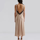 By Malina - Shea lace detailed satin midi dress