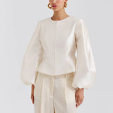 By Malina - Vendela blouse, Ivory