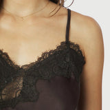 Neo Noir - Viole Lace Top Dark Brown