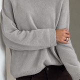 SarahDe Alpaca O-Neck Knit - Light gray melage