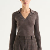 Twist & Tango - Veloria Strikket Top, Taupe