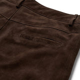 DEPECHE - Cat suede pants, dusty brown