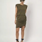 Dante6 - Lynton Twisted Drapey Top Utility Green
