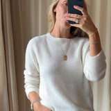 DEPECHE - Sarah alpacha knit sweater, off White