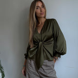 KARMAMIA - Blair Blouse - Semi rich olive