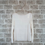 Cabana Living - Langærmet basisbluse med cashmere, off white