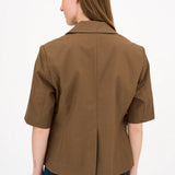 IVY - Katee Short Sleeve Uniform Blazer, Coffee Bean