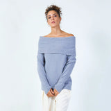 Flora - Off Shoulder strik, Grey