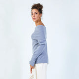 Flora - Off Shoulder strik, Grey