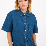 IVY - Malika Uta Oversize Shirt - Mid Blue Denim